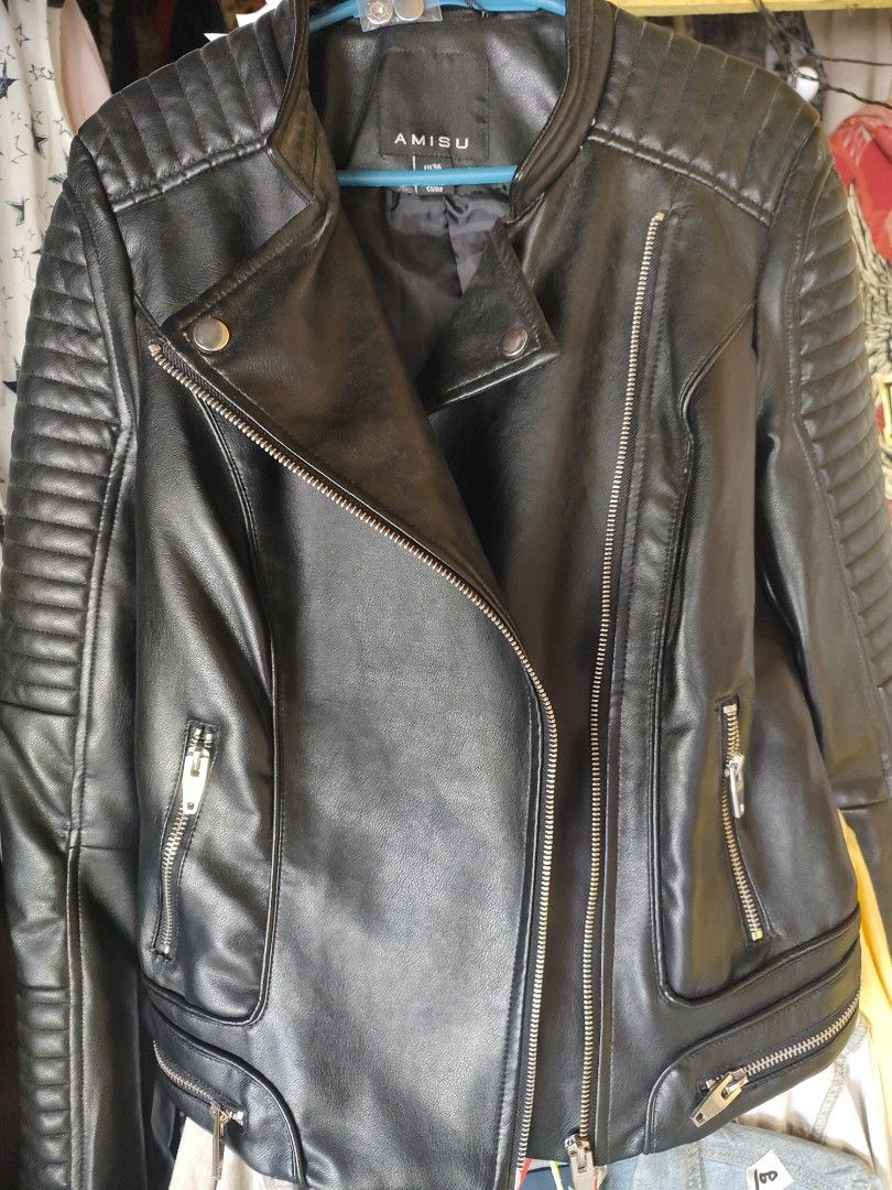 AMISU leather jacket Men s Fashion Coats Jackets and Outerwear