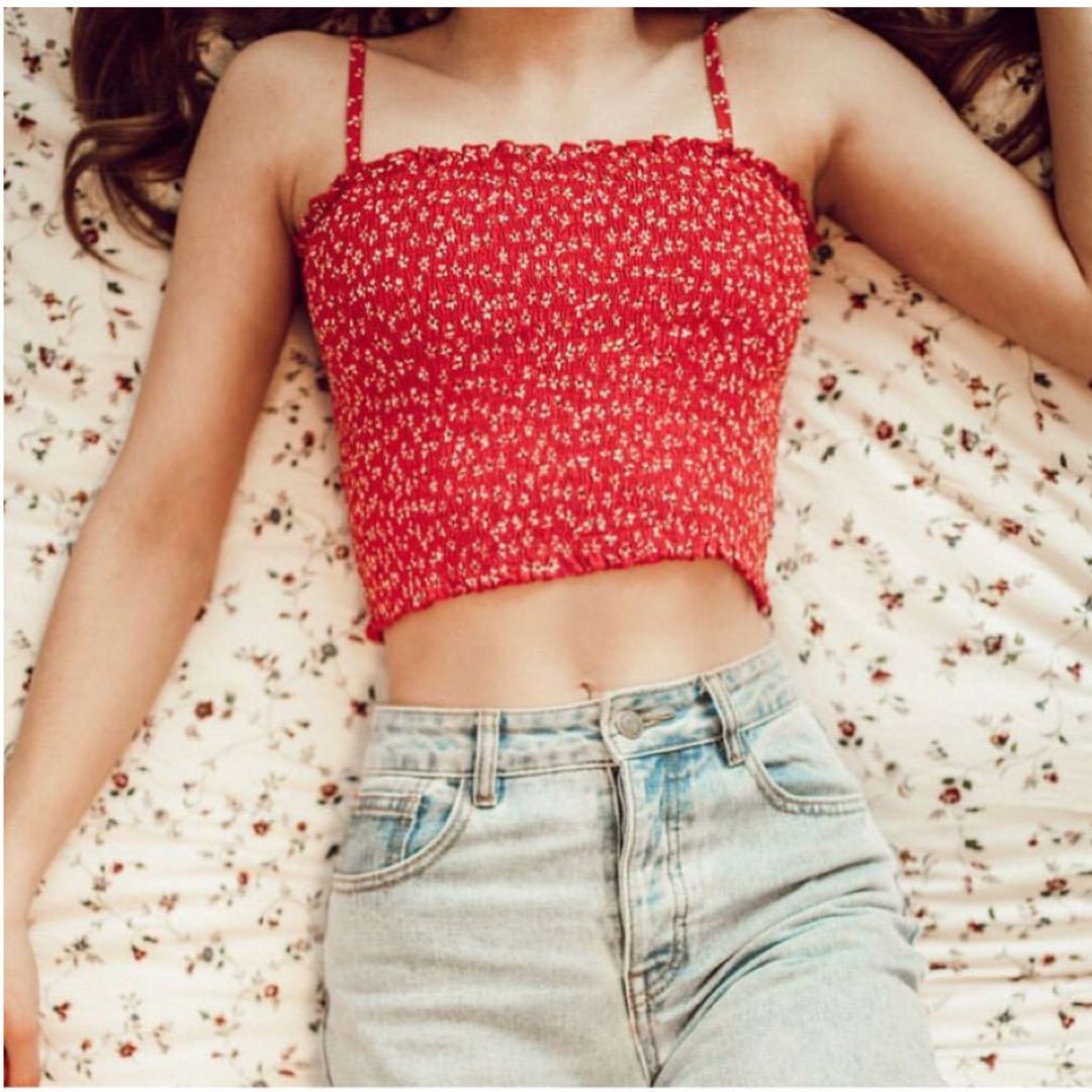 Red Beandy Melville Tube Top