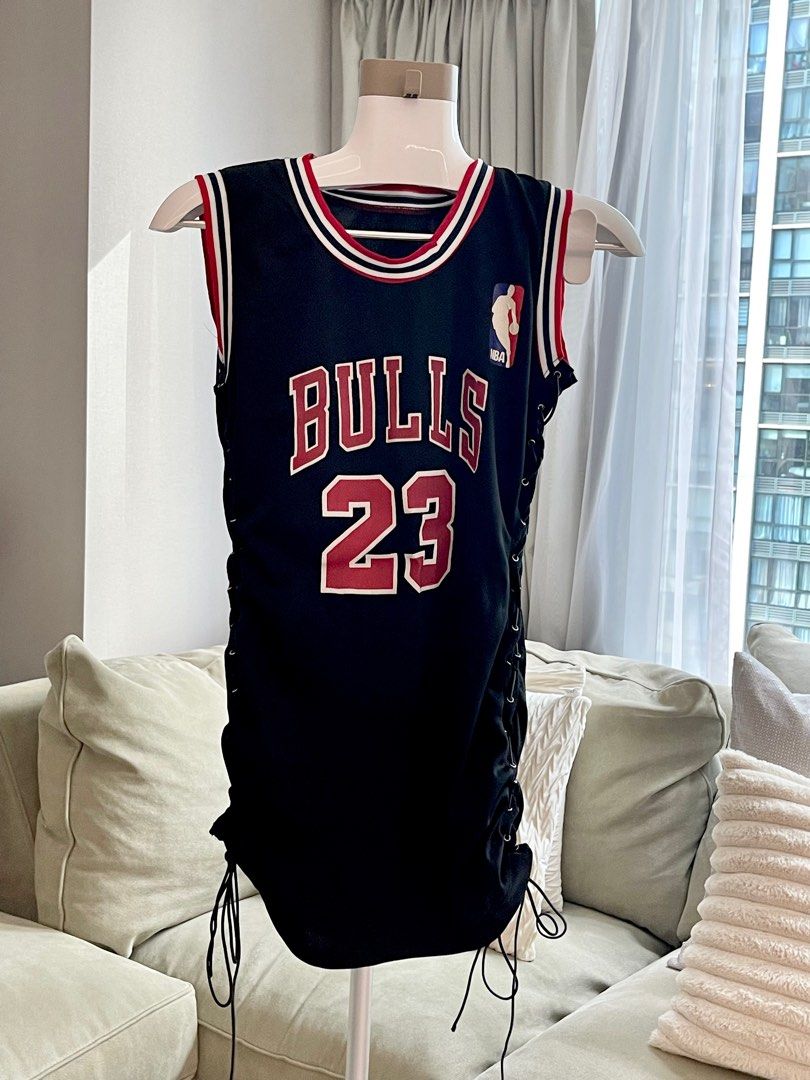 Bulls Jersey dress side tie sexy sports body con dress . Sports fest ootd
