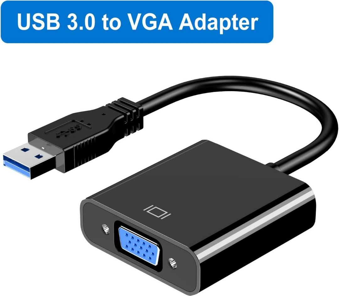 C55 USB to VGA Adapter USB 3.0 2.0 to VGA Adapter Converter HD 1080P Video Graphics Cable Converter for PC Laptop HDTV TV Compatible with Windows XP 7 8 8.1 10 Not for Vista Linux Chrome Computers