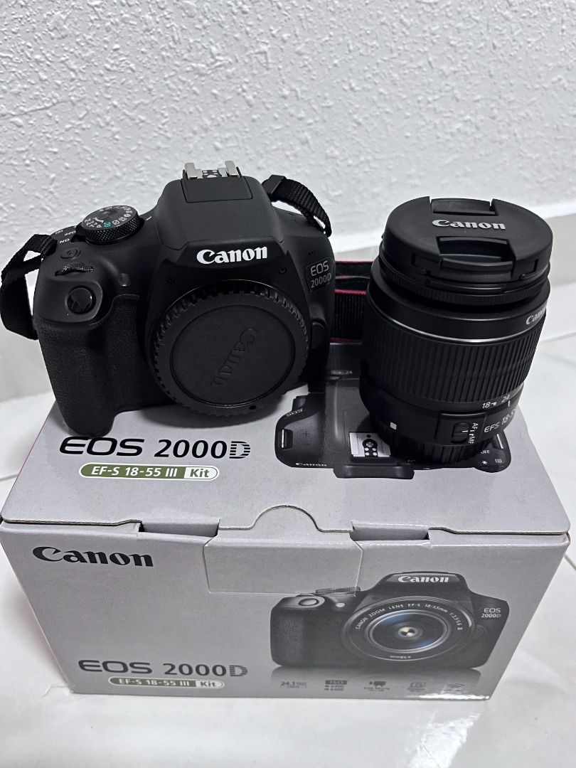 Canon EOS 2000D Camera With 18-55 DC III KIT SET, Photography, Cameras ...