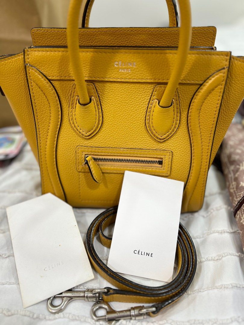 Celine shop nano yellow