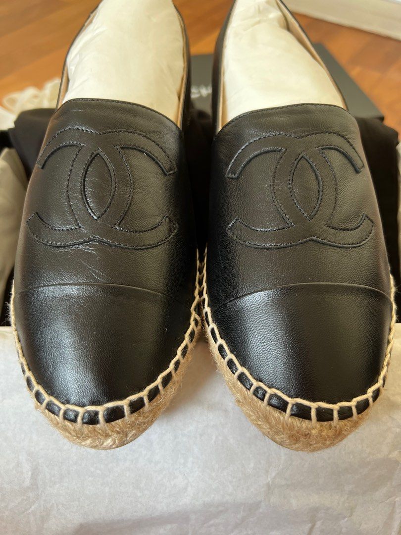 Chanel espadrilles cheap black