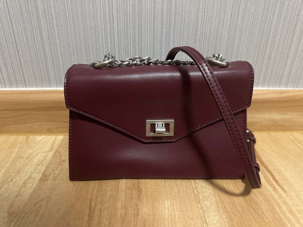 Charles Keith Maroon Sling Bag