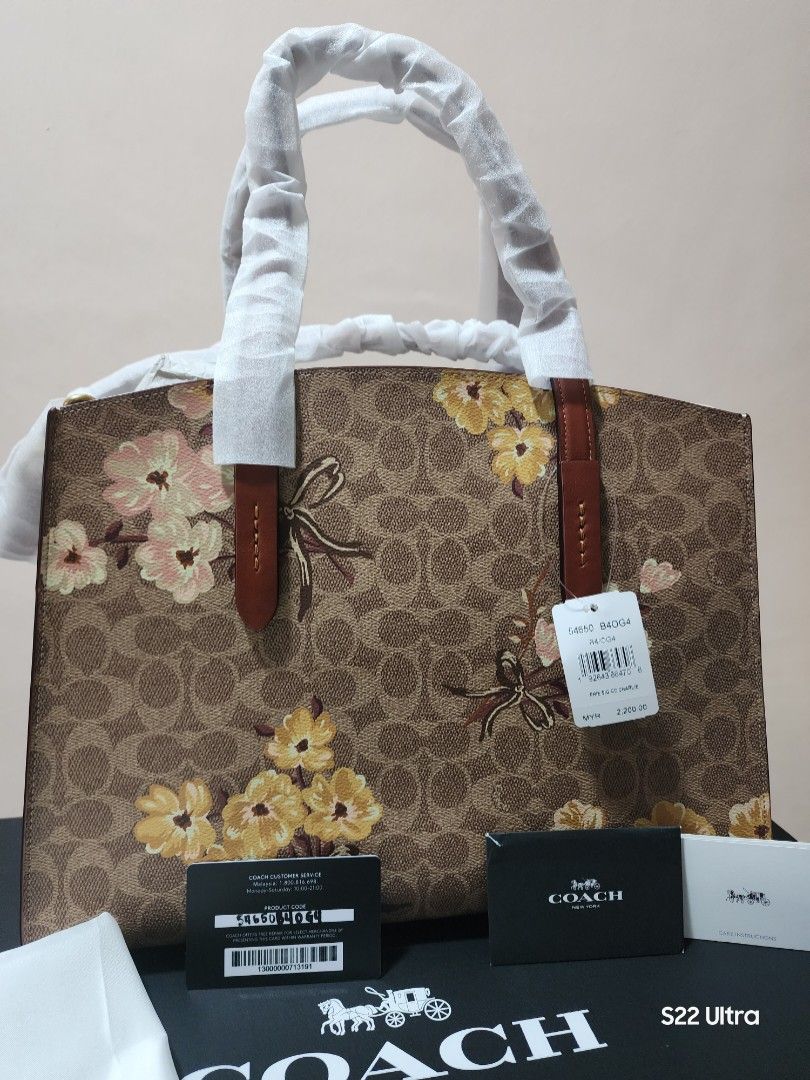 COACH CHARLIE CARRYALL IN SIGNATURE CANVAS with prairie floral