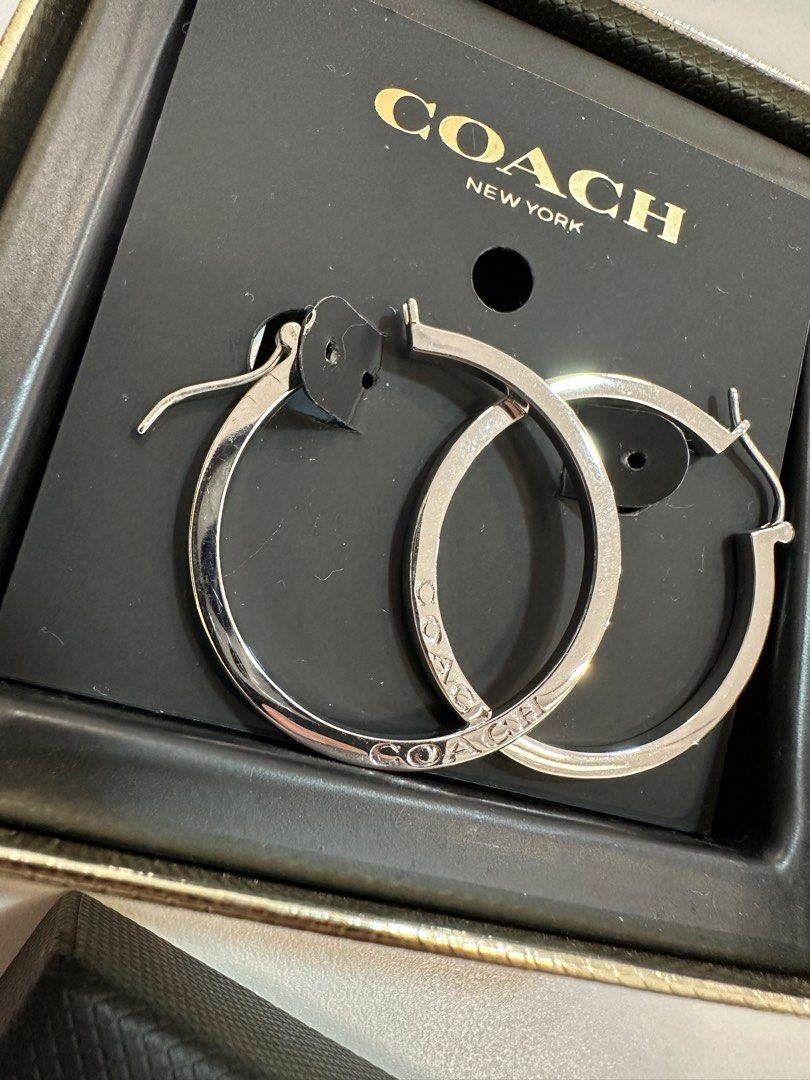 Coach silver hotsell hoop earrings
