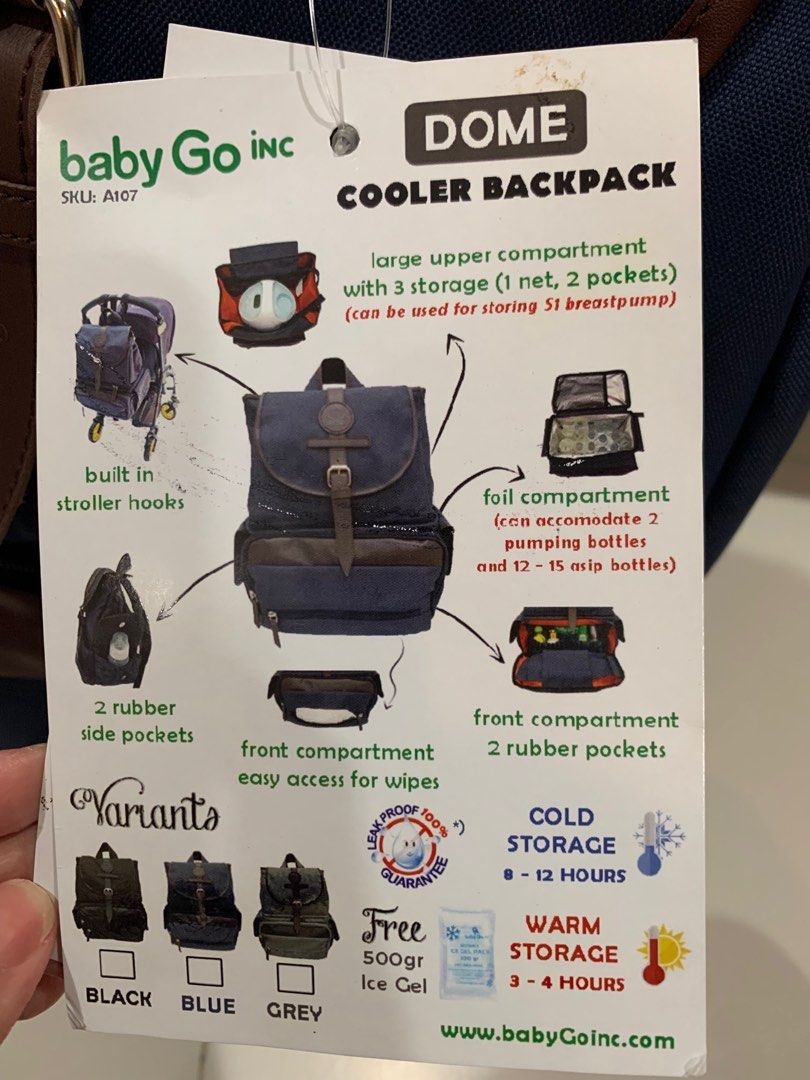Diaper bag with built in cooler top