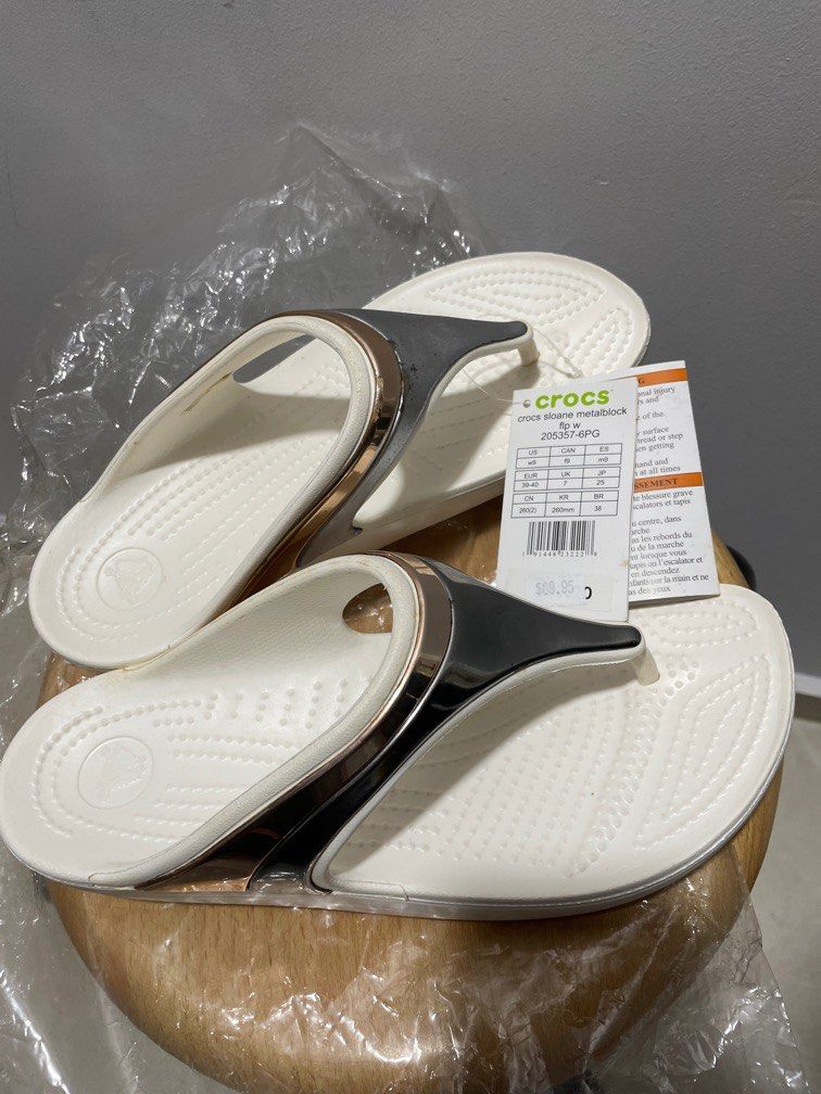 white crocs sandals women's