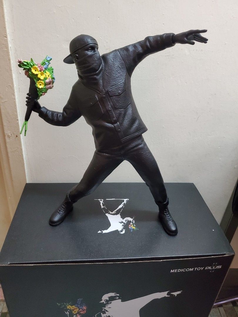 MEDICOM TOY - FLOWER BOMBER BLACK GESSO Ver. フラワーボンバー BANKSY FLOWER BOMBER Black Edition by Medicom x Brandalism