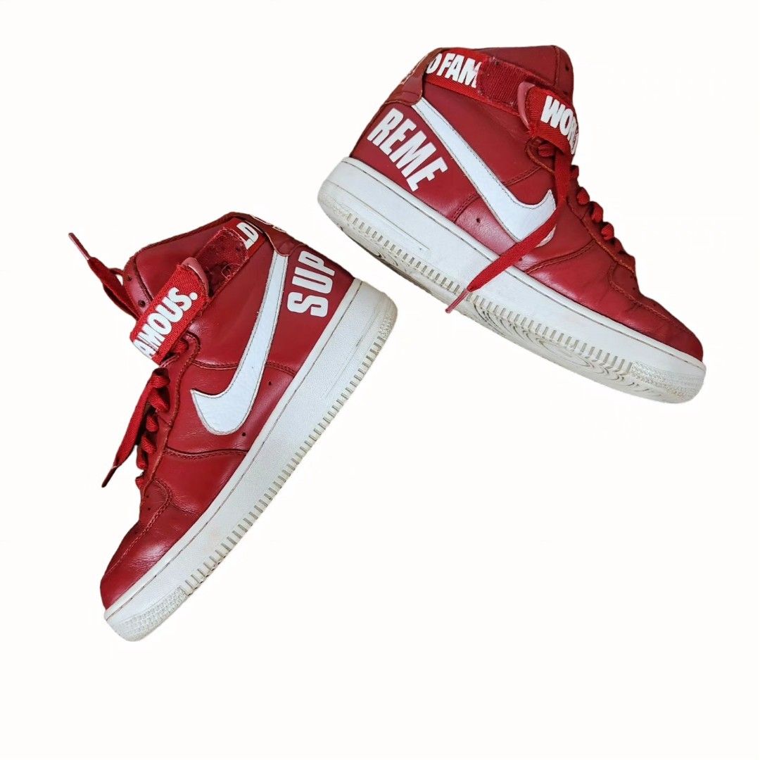 For sale nike air force 1 high supreme World famous red. Size 8.5