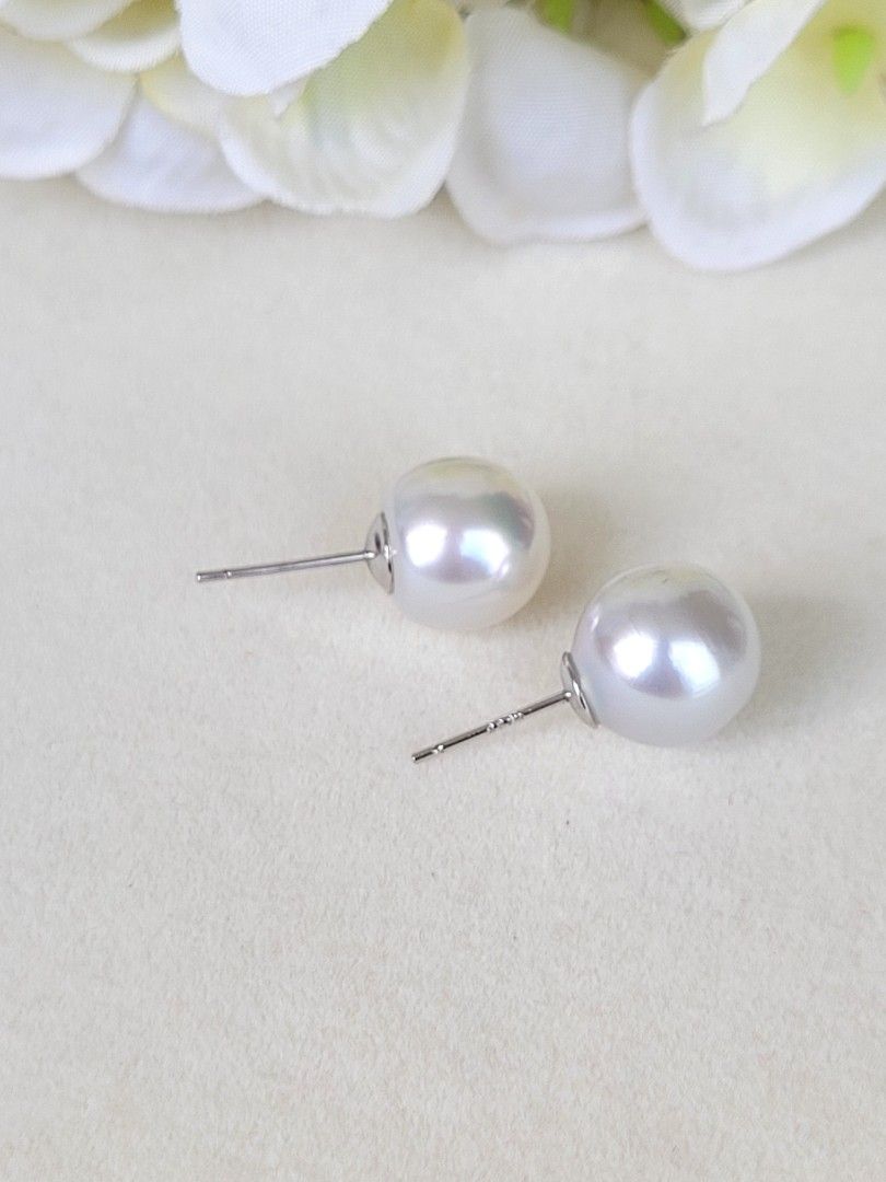 Real white pearl earrings online