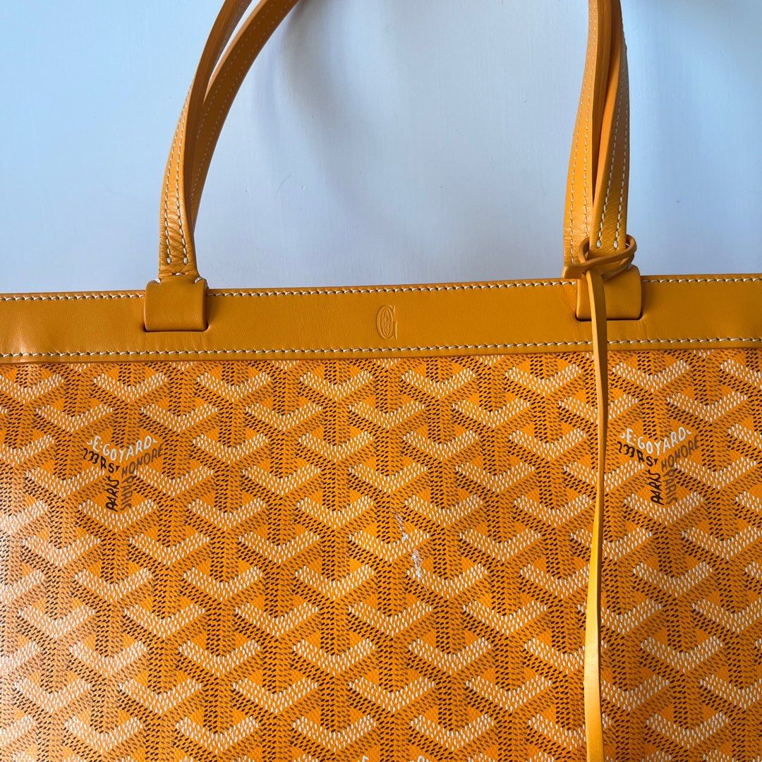 Goyard classic vintage bellechasse biaude yellow canvas shoulder tote bag V104