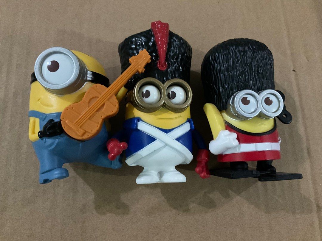 Happy Meal Minions w/ Happy Meal Box (Category: Character Goods) located in Quezon City. Submitted by agames (Listing ID 1268709204, Image 2). Description: Happy Meal Toys: - Guitar Strumming Stuart (No sounds) - Marching Minion Soldier (1 piece) - Guard Minion Also includes 1 Happy Meal Minions box May also to trade for the following happy meal toys: - Pokemon (Shiny Magikarp / Vulpix) - Mario Kart 2024 - Minion with Banana - Grabber Minion.