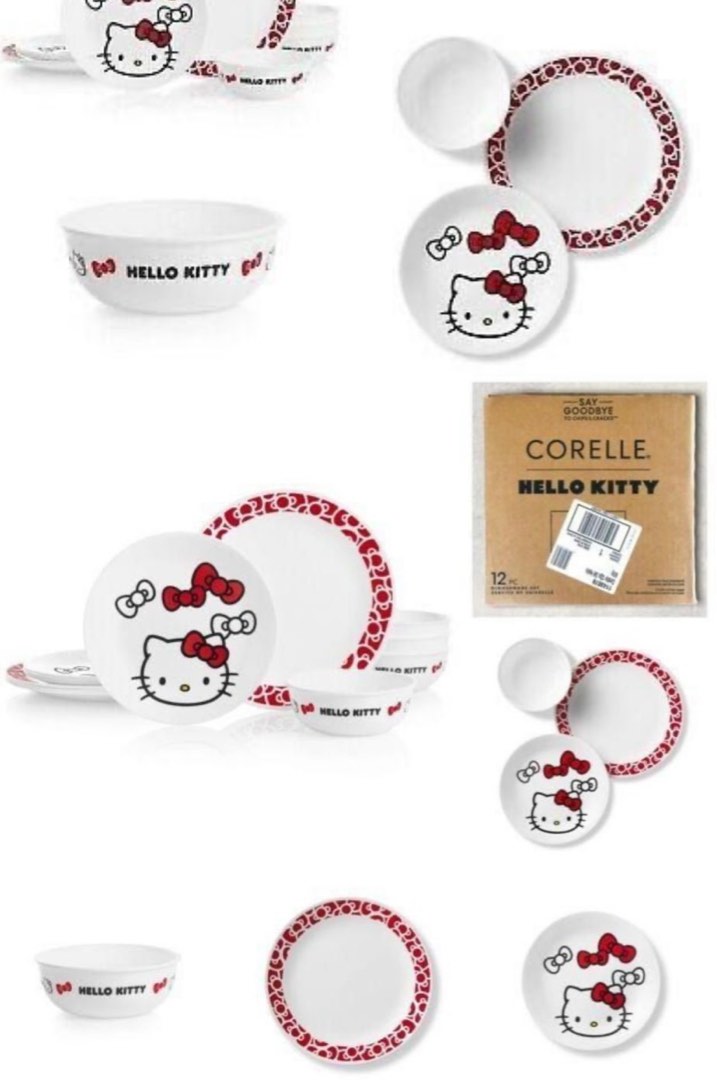 Hello kitty corelle dinnerware p, Furniture & Home Living, Kitchenware