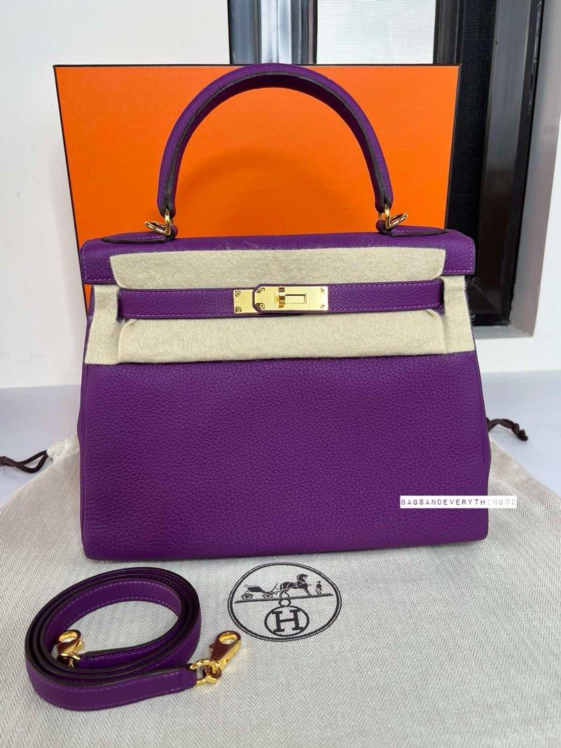 Hermes Kelly 28 Anemone (Category: Luxury Bags & Wallets) located in Las Pinas. Submitted by bagsandeverything_02 (Listing ID 1268813188, Image 1). Description: Pre-owned, like new condition Comes complete On hand ready to ship anytime.