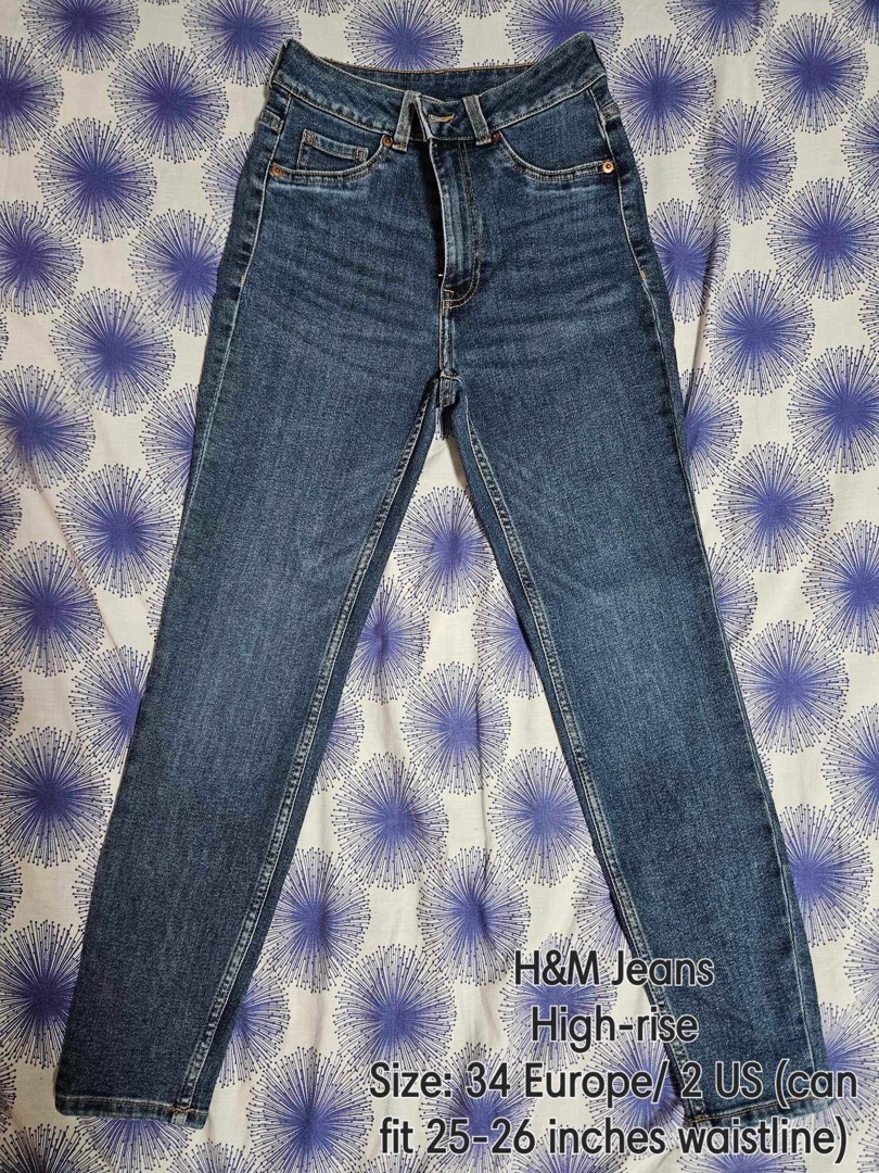 H M high rise jeans size 34 europe 2 US 26 inches waist