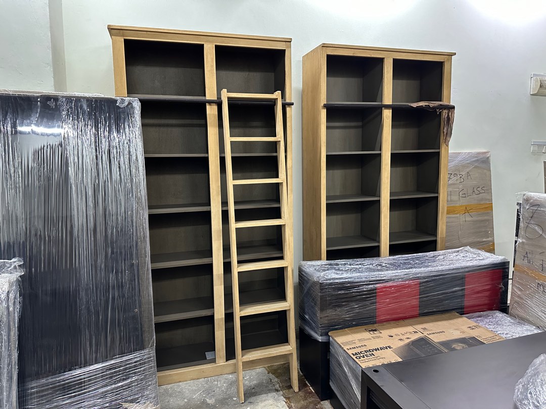 IKEA Bookshelves with Ladder, Furniture & Home Living, Furniture