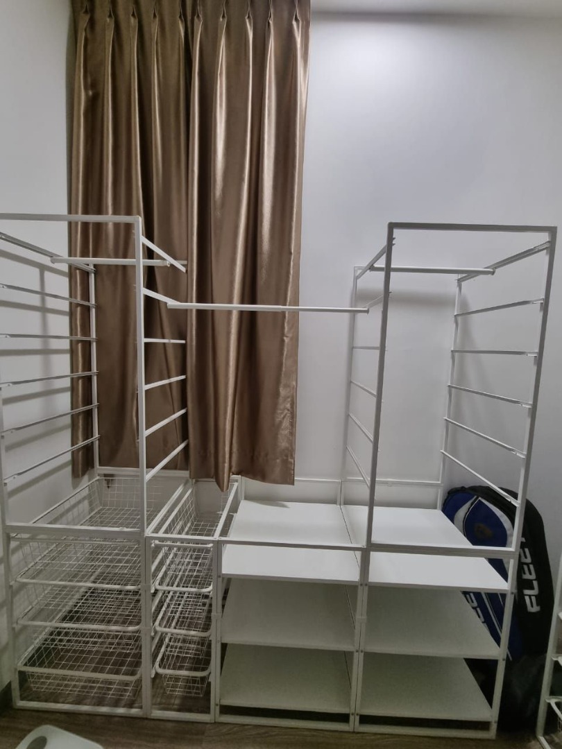 IKEA JONAXEL Open Wardrobe combination, white, 173x51x173 cm, Furniture ...