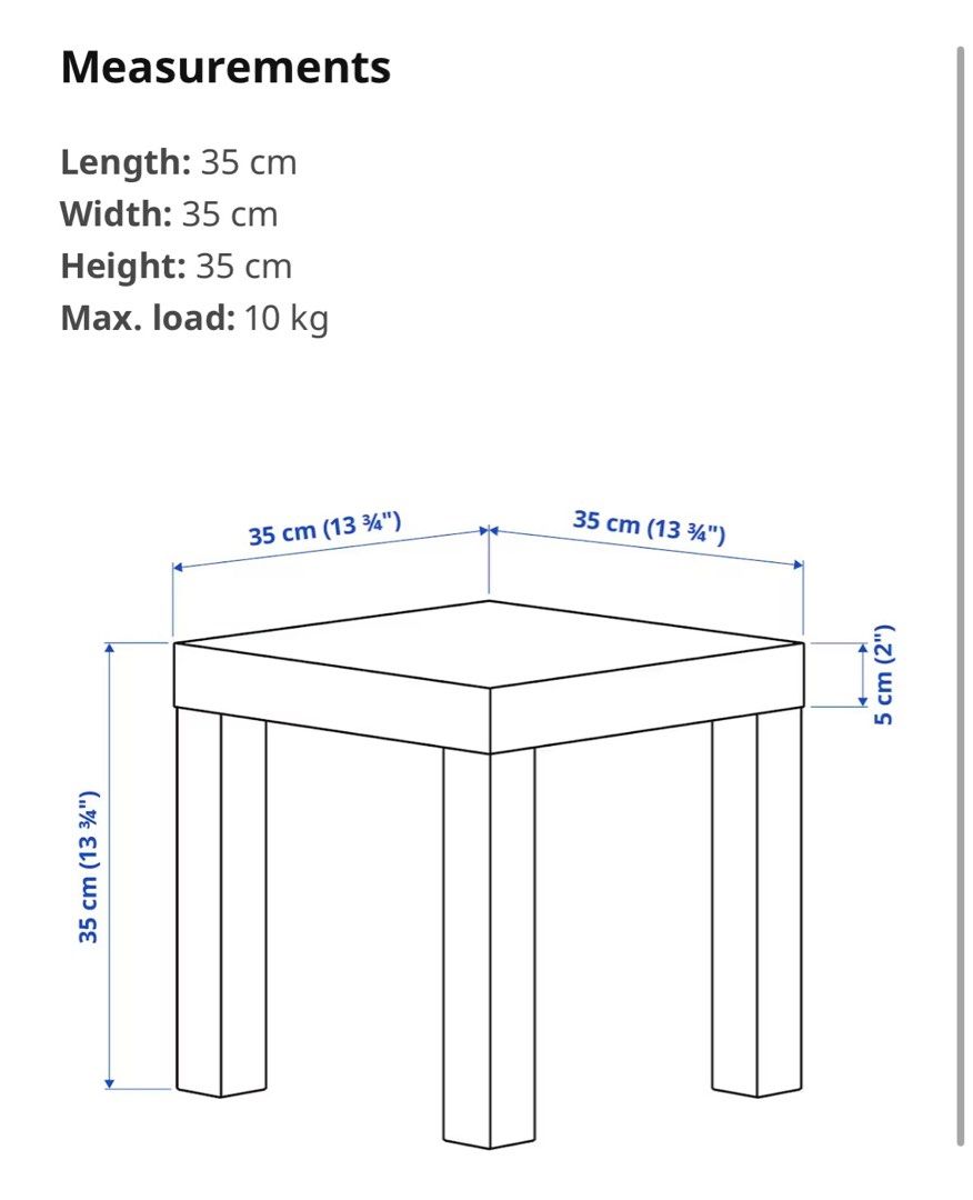 Lack shop table dimensions