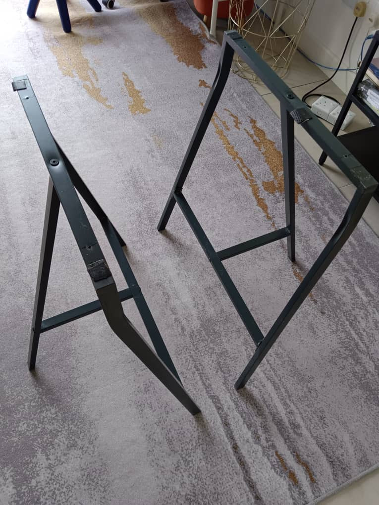 IKEA Lerberg Trestle Table Leg Dark Gret (1 pair), Furniture & Home