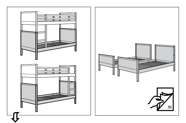 IKEA NORDDAL Bunk Bed Double Bed Katil Dua Tingkat Single Bed Frame