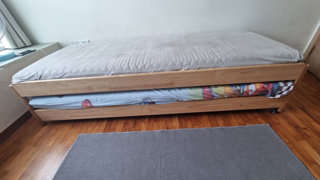 IKEA Stackable bed with Mattress, Furniture & Home Living, Furniture