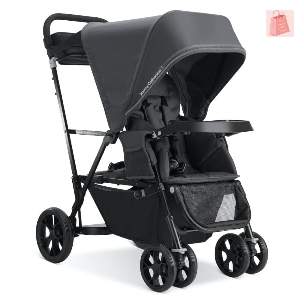 Joovy Caboose UL Sit and Stand Tandem Double Stroller Jet Babies Kids Going Out Strollers on Carousell