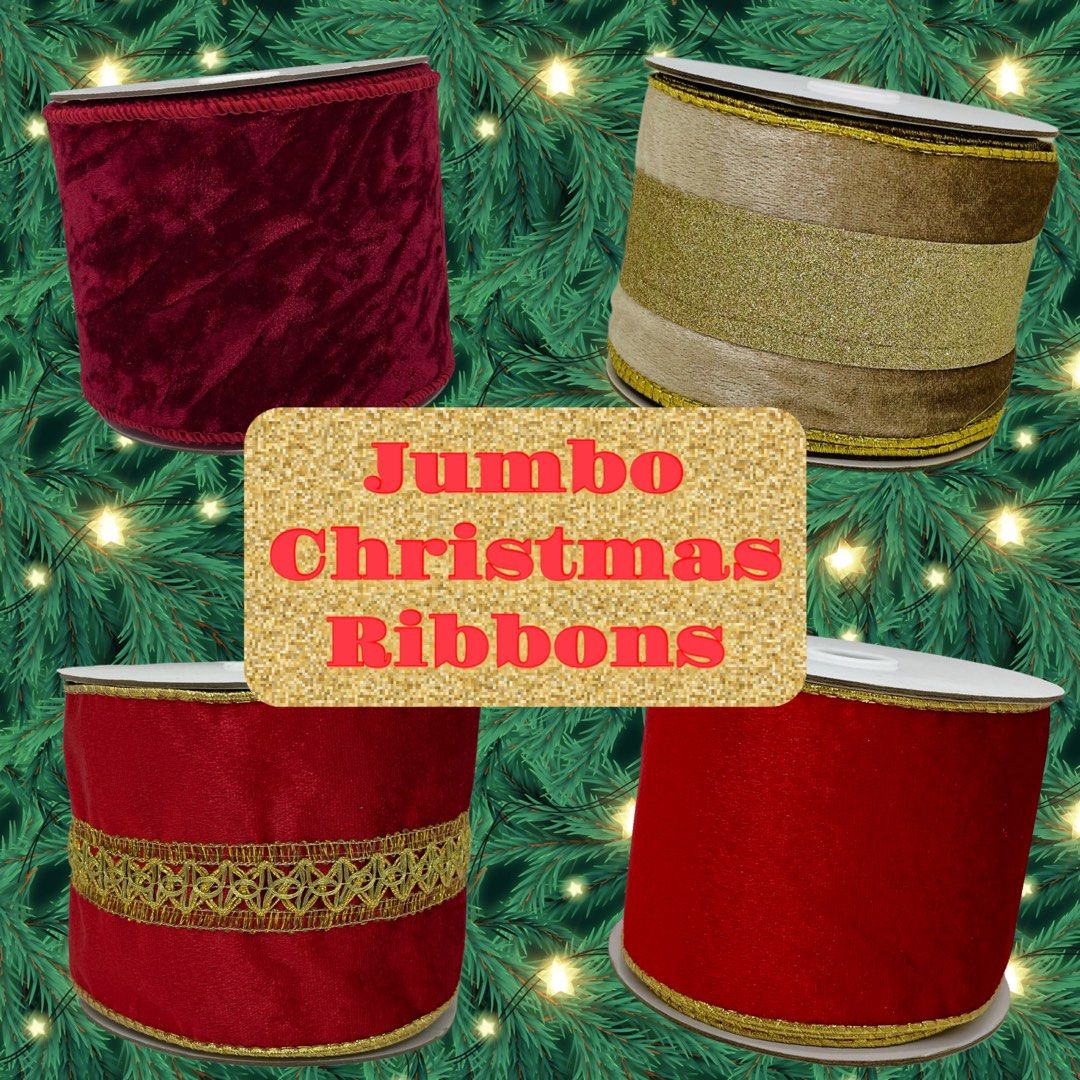 Jumbo Christmas Ribbons, Large Ribbons, per roll, Hobbies & Toys ...
