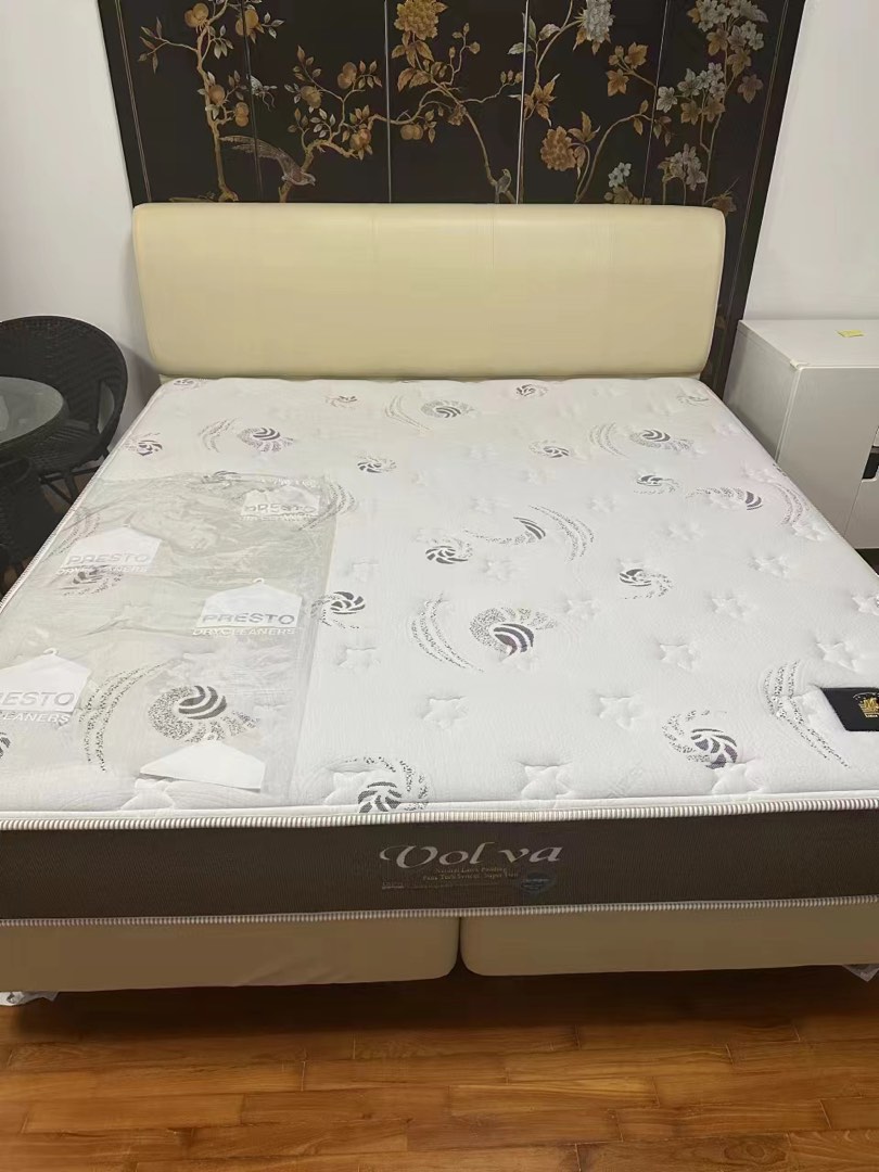 King size bed + mattress 180/190cm, Furniture & Home Living, Furniture