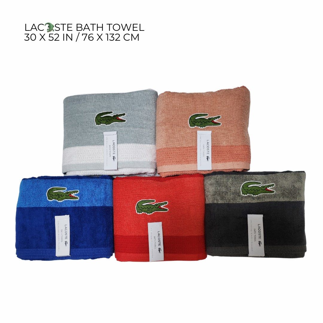 Lacoste Bath Towels, Beauty & Personal Care, Bath & Body, Bath on Carousell