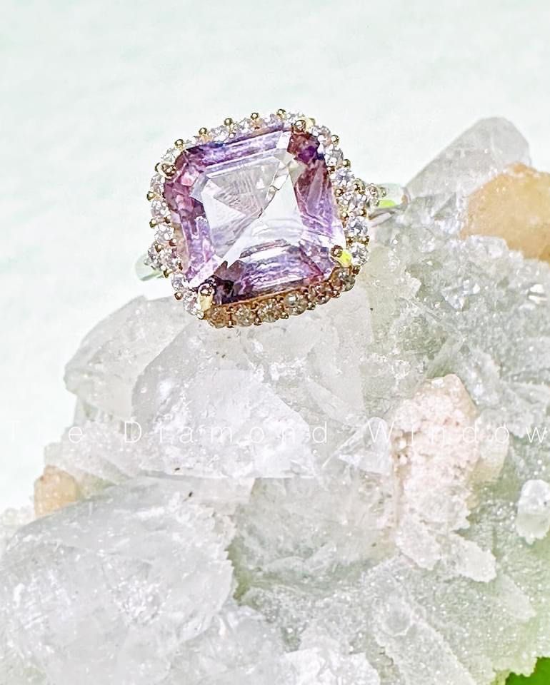 Lavender Amethyst Asscher Cut 925 Silver Asjustable Ring Women s