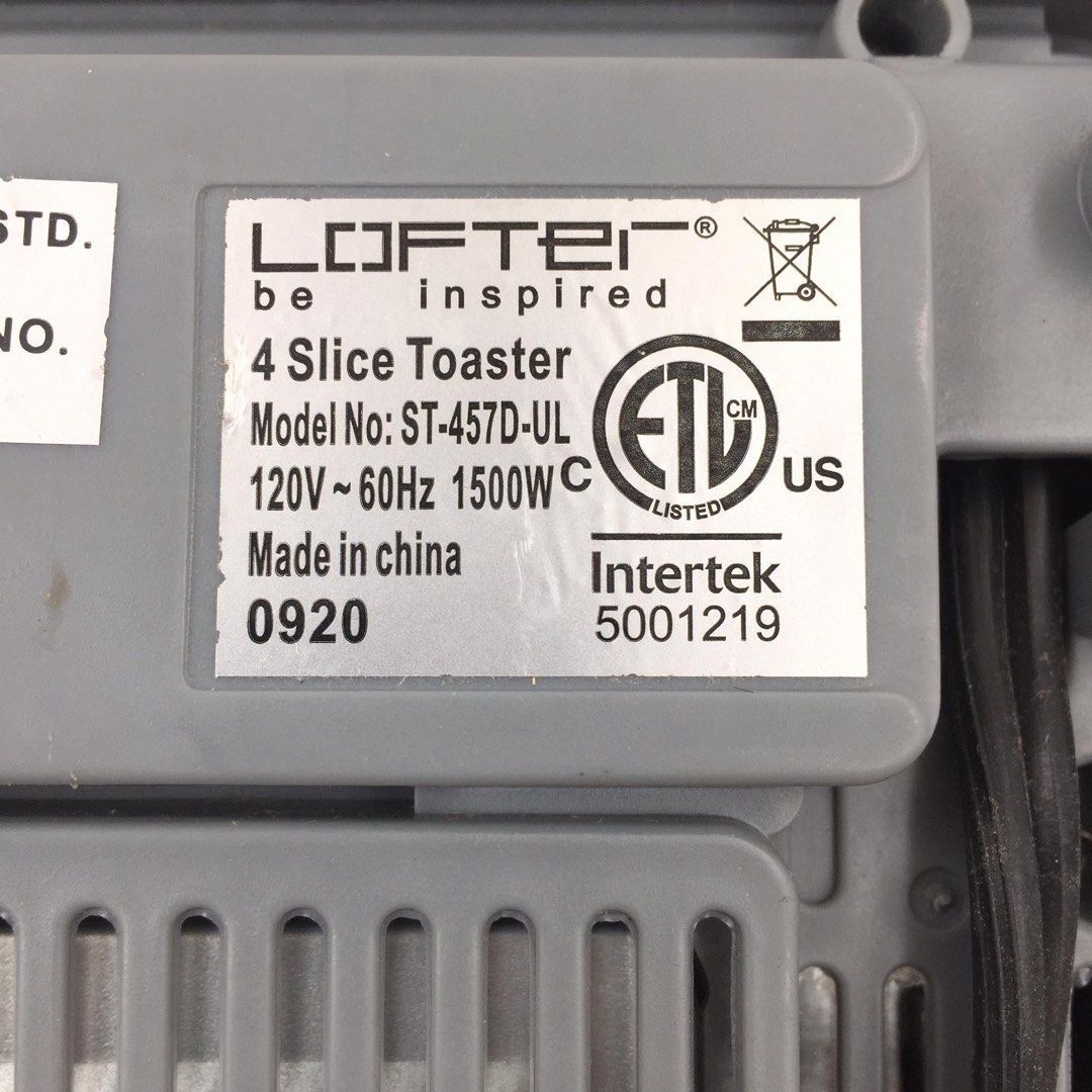 LOFTER Stainless Steel 4Slice Long Toaster, TV & Home Appliances