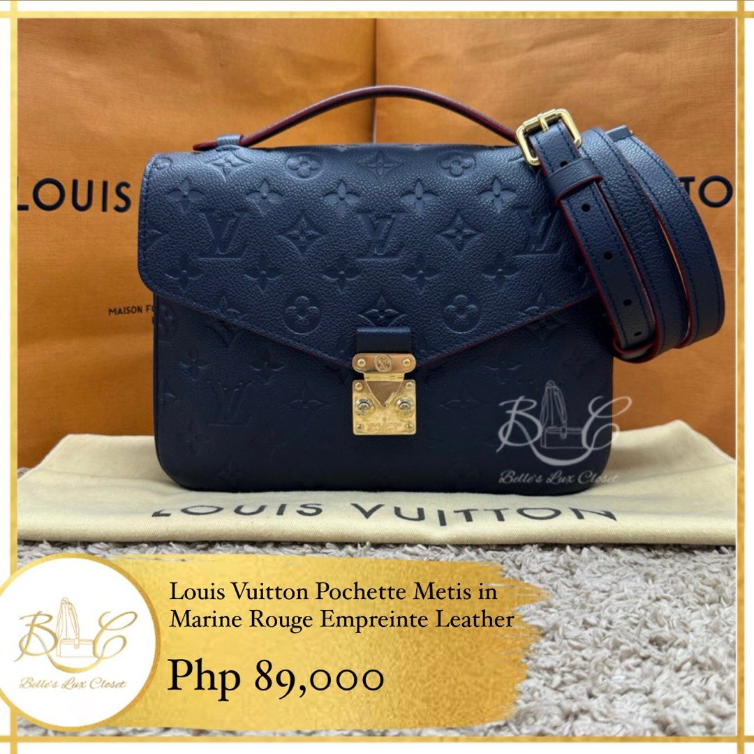 Louis Vuitton Pochette Metis Marine Rouge Empreinte Luxury Bags