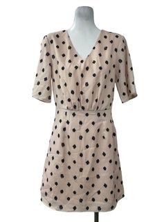 Love Bonito Beige With Black Dots Printed Dress