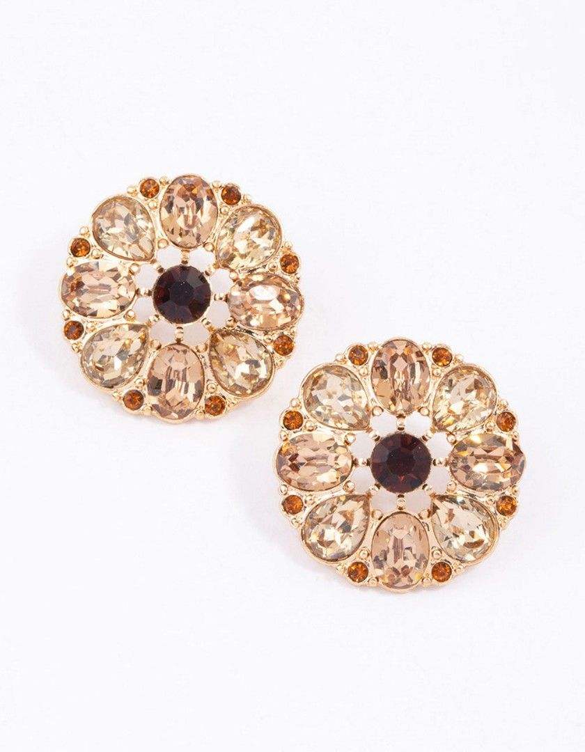 Gold flower sale earrings studs