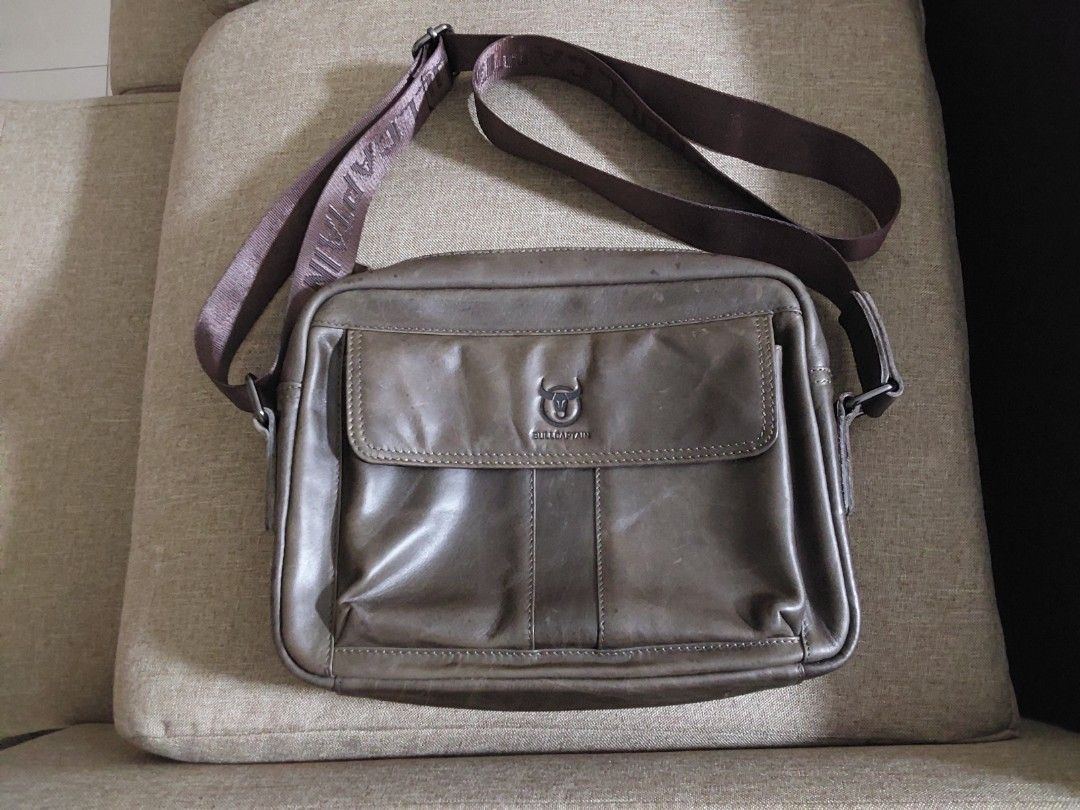 Mens leather crossbody shoulder sale bag
