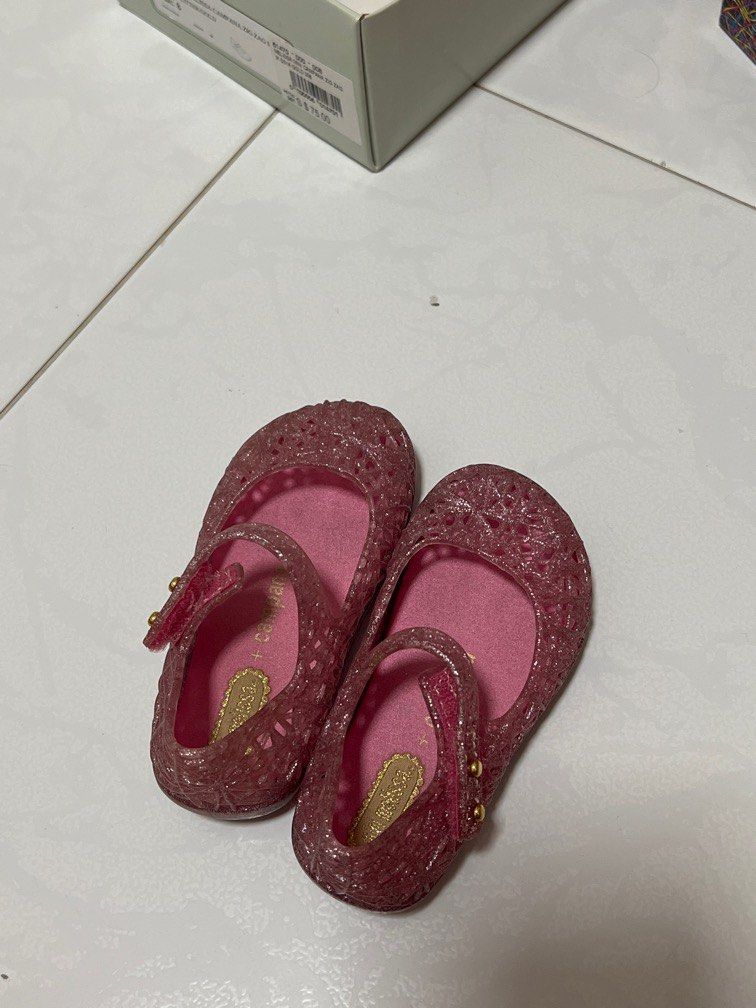 Mini Melissa campana zig zag pink glitter