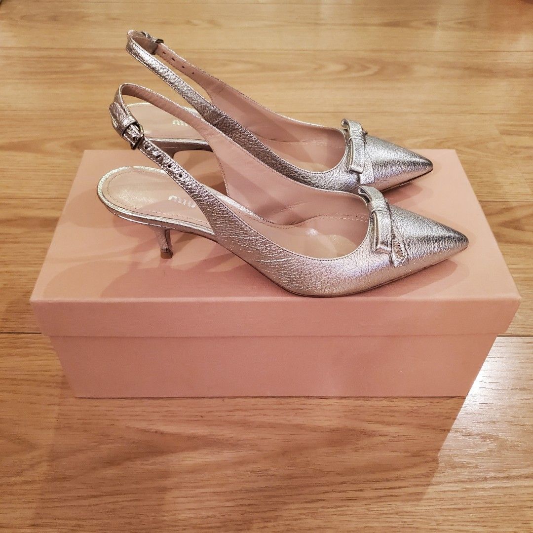 Miu miu silver heels discount
