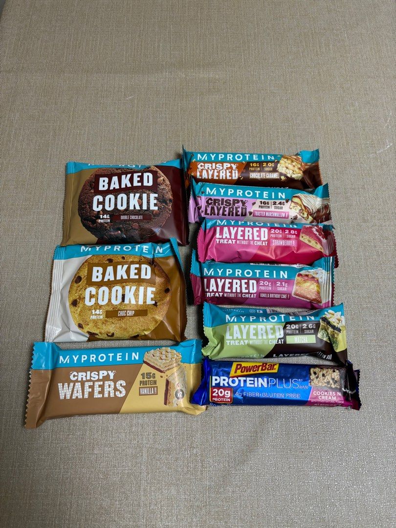 Myprotein Protein Bars , Cookies , Wafer, 健康及營養食用品, 健康補充品, 健康補充品 健美營養劑 Carousell