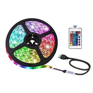 🔥New Arrival🔥   USB LED Strip Lights with 24 Keys Remote Control, 4M/13.12FT,5050RGB, 5 Volts,Safe and Touchable,DIY Indoor/Outdoor (4M/13.12FT) 16924