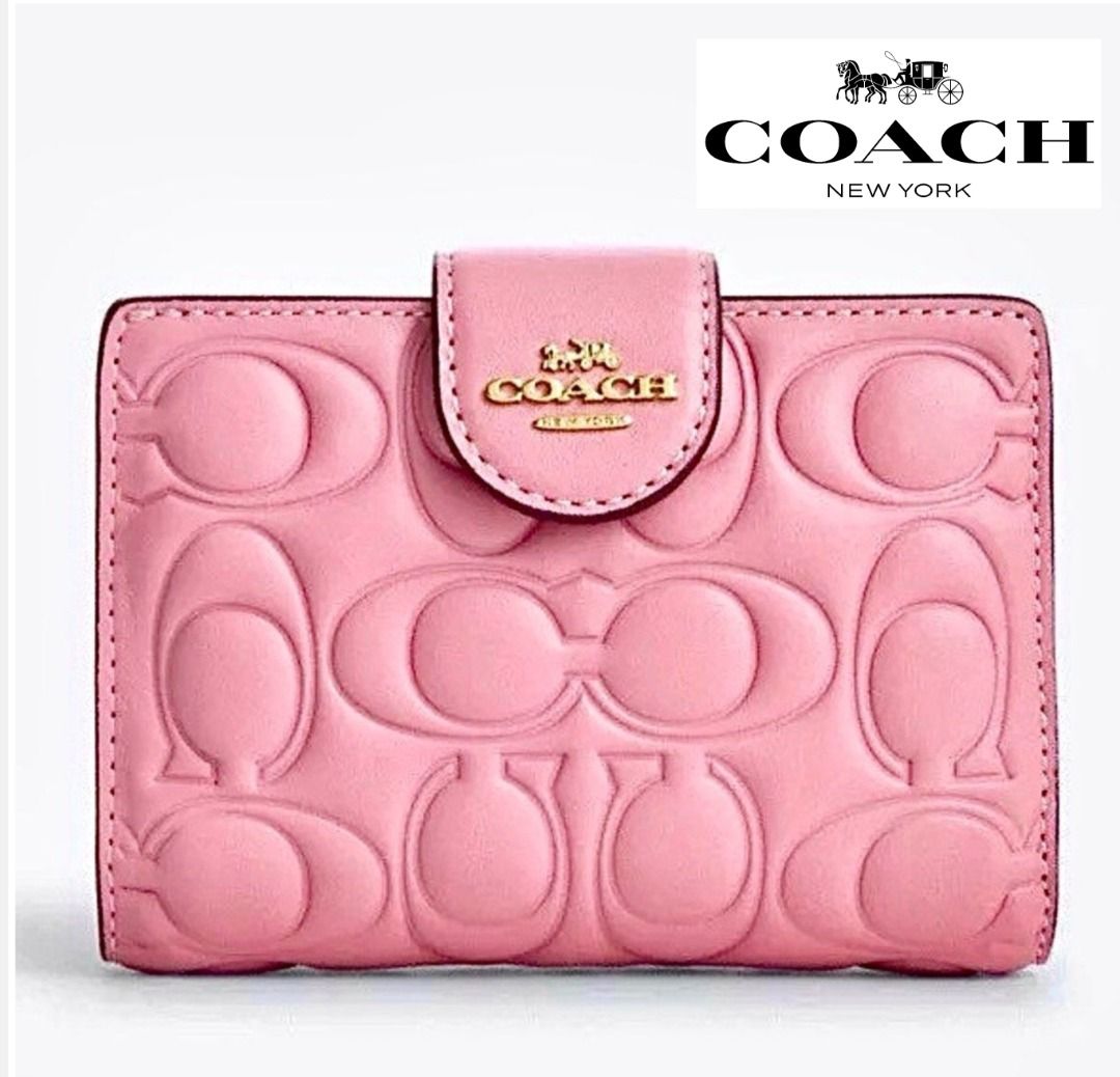 Pink wallet coach shop