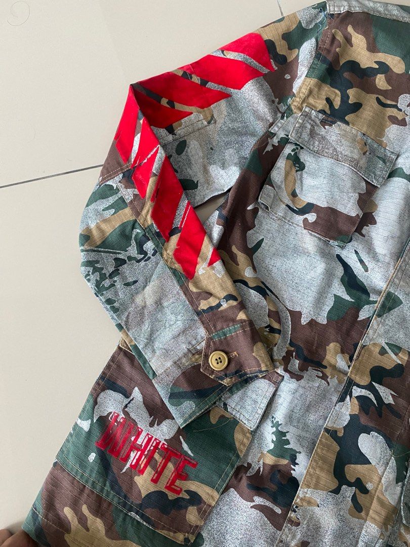 Off white sales camo jacket red
