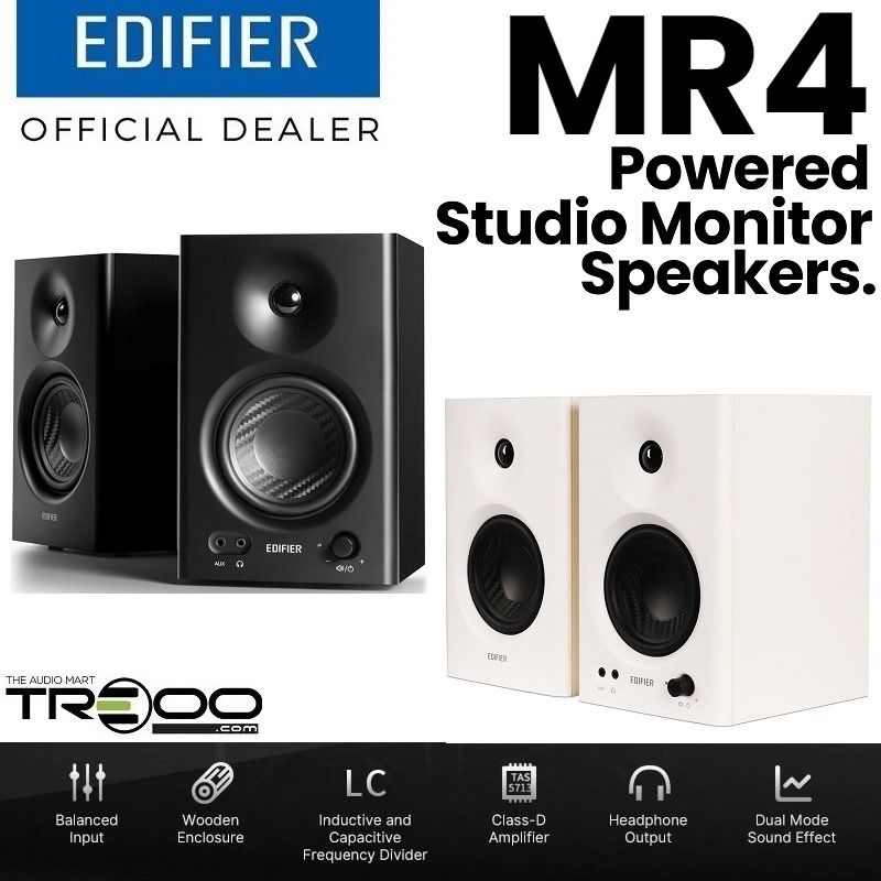 [Discontinued]($6.50 Cashback!) Edifier MR4 Studio Monitoring Wired Desktop Bookshelf Speakers