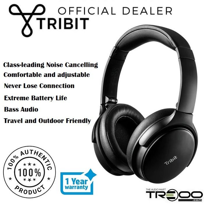 Official Tribit QuietPlus 71 ANC Wireless Bluetooth Noise Cancelling Over Ear Headphone with Microphone