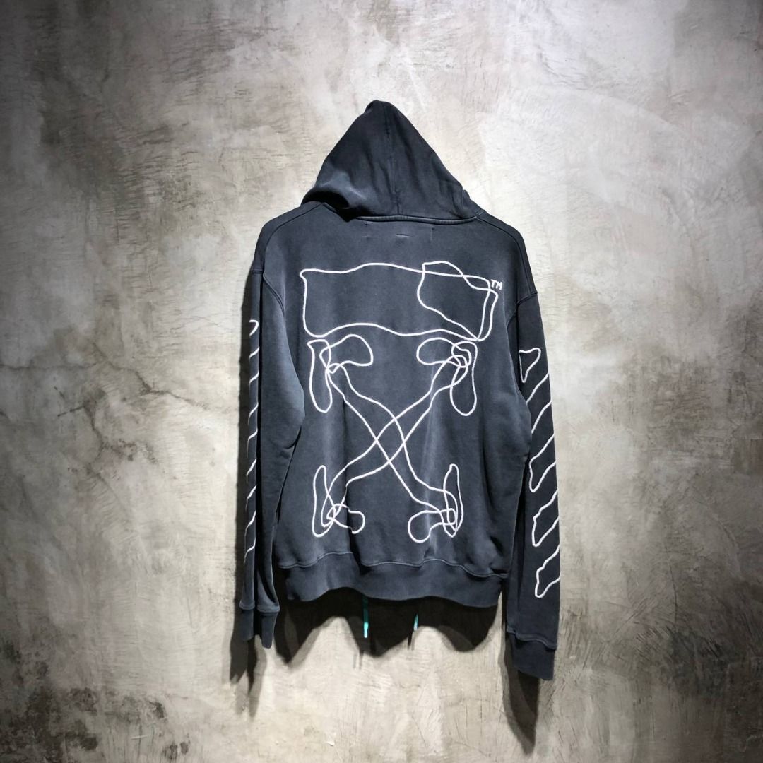 Off white outlet embroidered hoodie