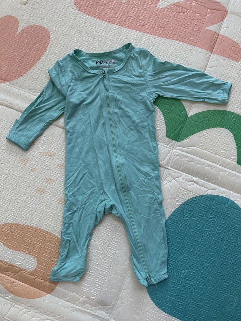 Organic 2way zip sleepsuit with mitten cuffs, Babies & Kids, Babies