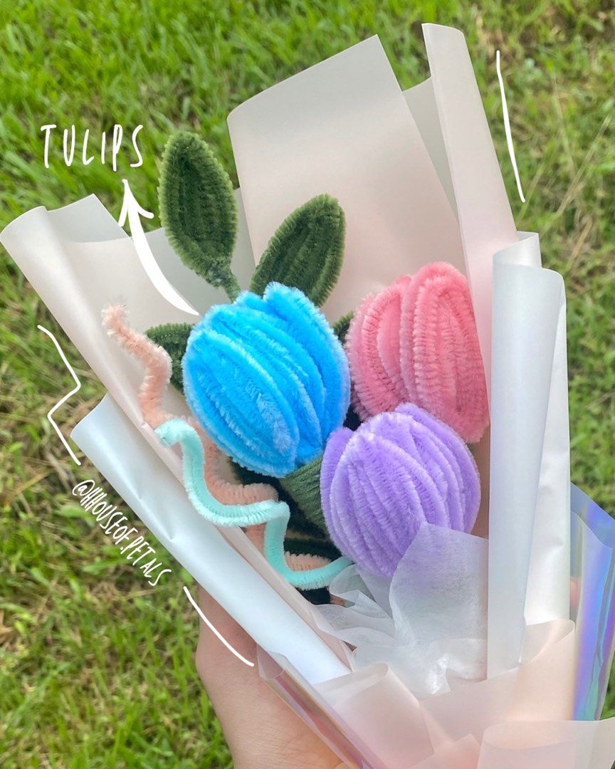 pipe cleaner flower bouquet, Hobbies & Toys, Stationery & Craft ...