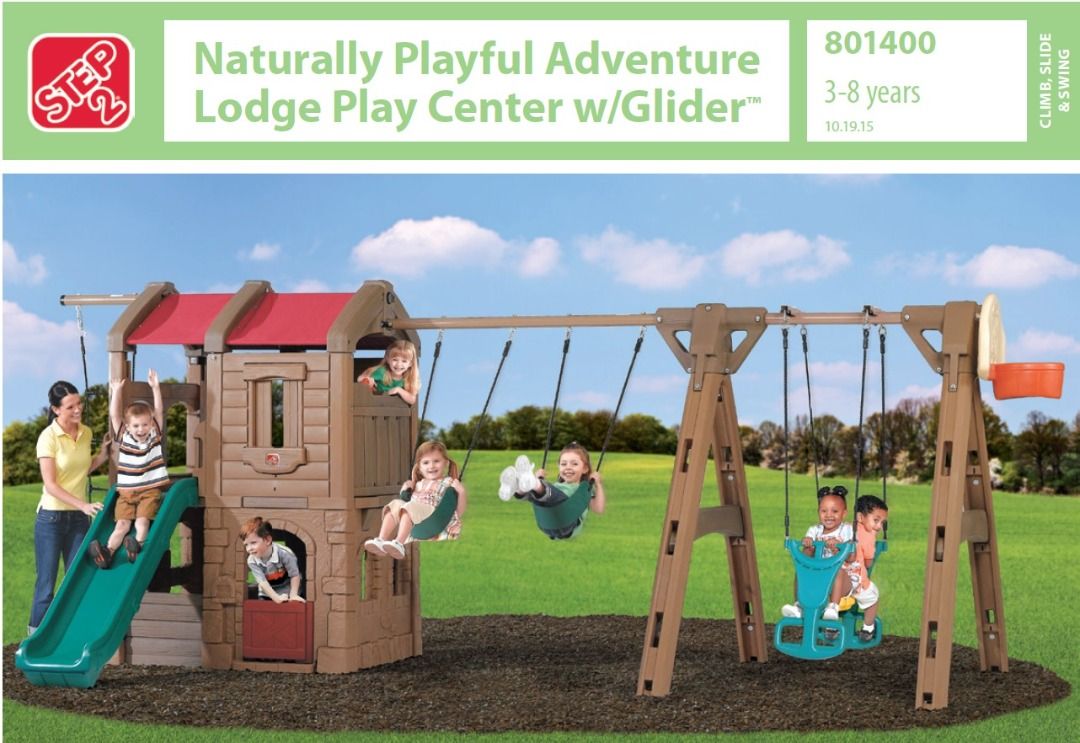 Playground Adventure Play Step 2 with Clubhouse, Swing, Climber, Glider ...