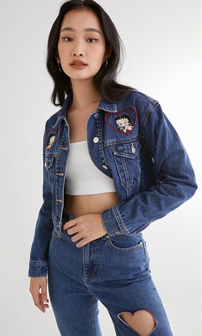 Pomelo x Betty Boop Denim Jacket, Women's Fashion, Coats, Jackets and