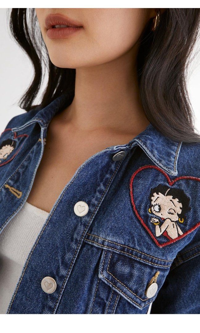 Pomelo x Betty Boop Denim Jacket, Women's Fashion, Coats, Jackets and